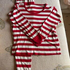 Leveret, 100% cotton striped Red and White Women's Pajamas